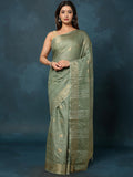 Indiehaat | Kota Silk Hand Dyed Kantha Saree Red