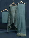 Katan Silk Melodic Handcrafted Gray Suit (T+B+D)