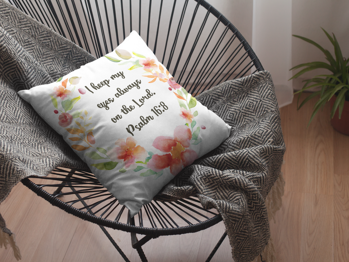 Keep Eyes on the Lord Bible Verse Decorative Throw Pillows - 4 sizes