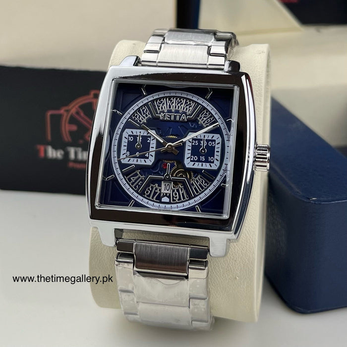 KETTA Luxury Skeleton Square Wrist Watch for Men KC-G056