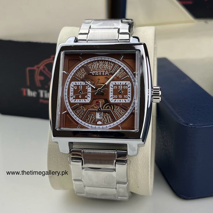 KETTA Luxury Skeleton Square Wrist Watch for Men KC-G056