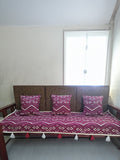 Indiehaat | Cotton Sofa Throw & Cushion Cover Pink