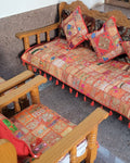 Indiehaat|Kambadiya Orange Sofa Throw & Cushion Cover|Elegant DÃƒÂ©cor