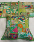 Indiehaat Khamma Ghani Kambadiya Green Cushion Cover | Elegant DÃƒÂ©cor