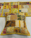 Indiehaat Khamma Ghani Kambadiya Yellow Cushion Cover | Elegant DÃƒÂ©cor