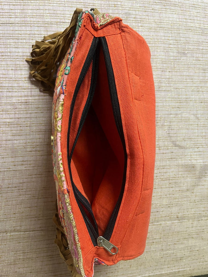 Khamma Ghani Kambadiya Rustic Brown Sling Bags