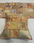 Indiehaat Khamma Ghani Kambadiya Beige Cushion Cover | Elegant DÃƒÂ©cor
