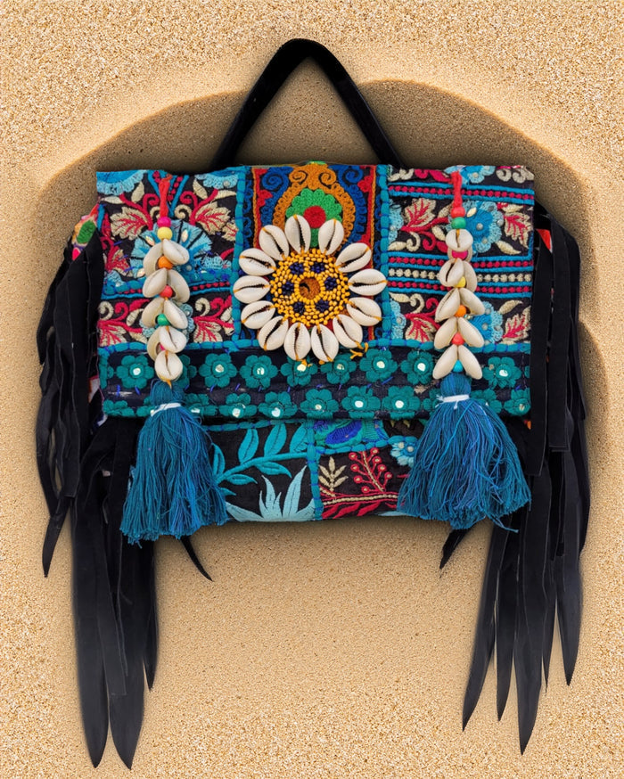 Indiehaat|Pure Cloth Kambadiya Patch Work Brown Sling Bags