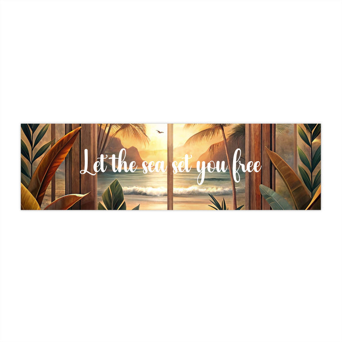 Let the Sea Set You Free Bumper Sticker – Beach Coastal Car Decal Tropical Gift
