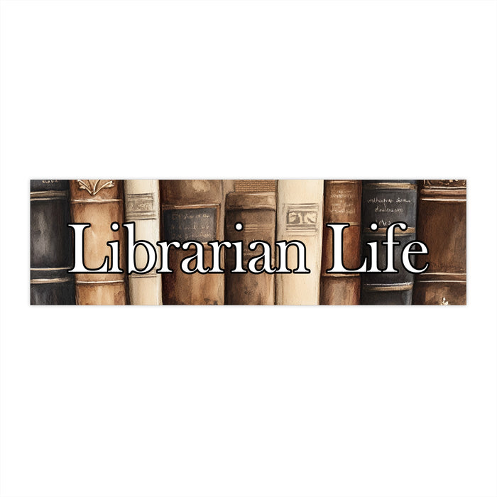 Librarian Life Bumper Sticker Book Lover Library Teacher Decal