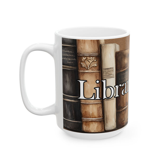 Librarian Life Coffee Mug 15 oz Book Lover Library Gift Cup