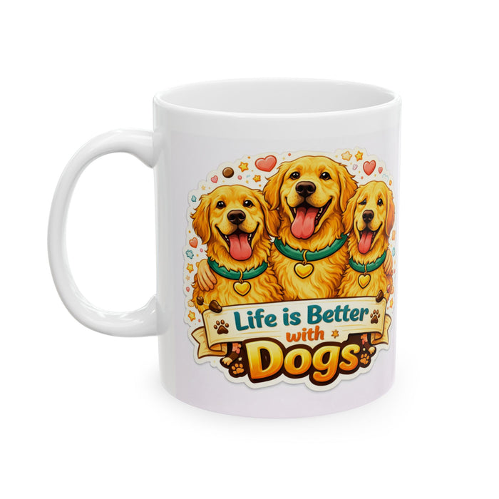 Life Is Better with Dogs Mug  Dog Lover Gift  Cute Pet Owner Coffee Cup Puppy