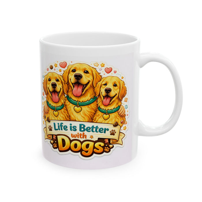 Life Is Better with Dogs Mug  Dog Lover Gift  Cute Pet Owner Coffee Cup Puppy