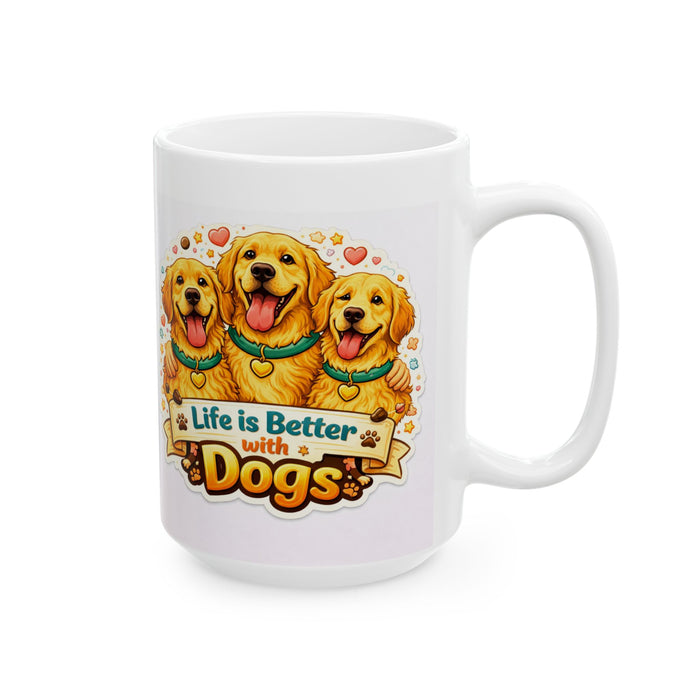 Life Is Better with Dogs Mug  Dog Lover Gift  Cute Pet Owner Coffee Cup Puppy