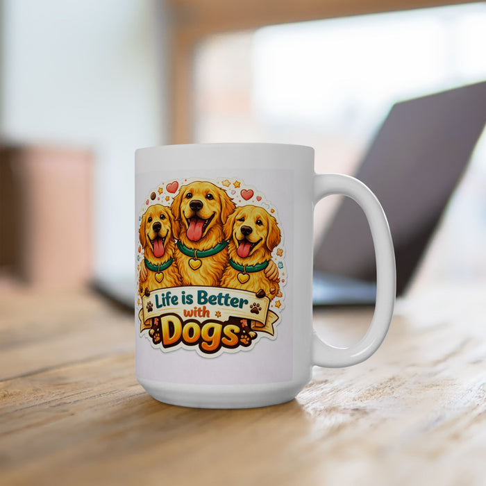 Life Is Better with Dogs Mug  Dog Lover Gift  Cute Pet Owner Coffee Cup Puppy