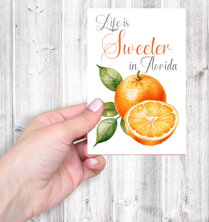 Life Is Sweeter in Florida Blank Notecard Set | Florida Citrus Stationery