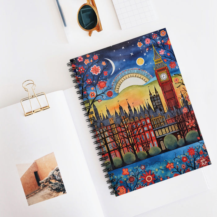 London Big Ben Spiral Notebook – 6" x 8" Ruled Travel Journal