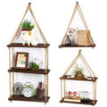Macrame Set Of 3 Hanging Plank 
Wooden Size 6X18-Indiehaat