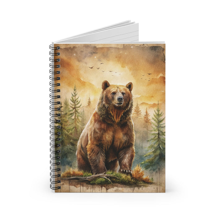 Majestic Bear Spiral Notebook – 6" x 8" Wildlife Ruled Journal