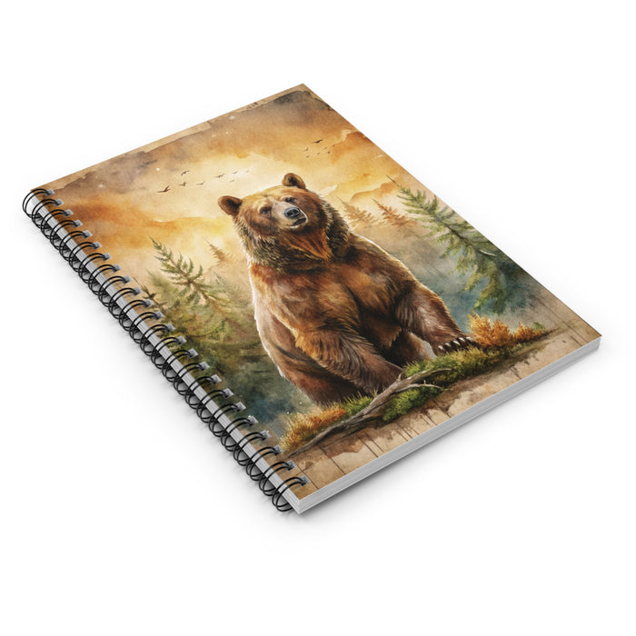 Majestic Bear Spiral Notebook – 6" x 8" Wildlife Ruled Journal