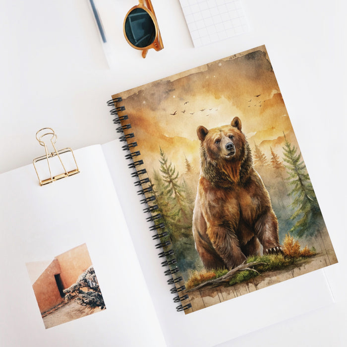 Majestic Bear Spiral Notebook – 6" x 8" Wildlife Ruled Journal