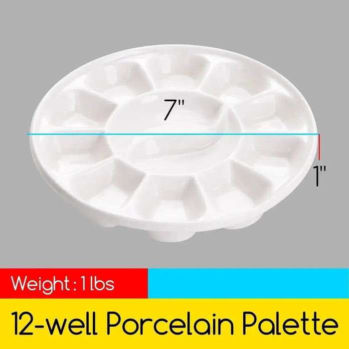 MEEDEN 12-Well Round Porcelain Palette - MEEDEN ARTPalette