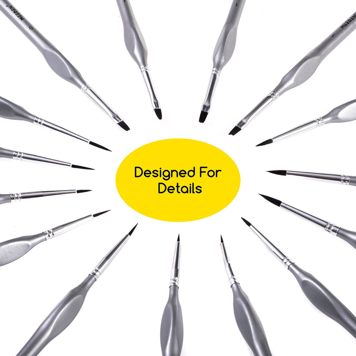 MEEDEN 15 Pcs Micro Detail Paint Brush Set