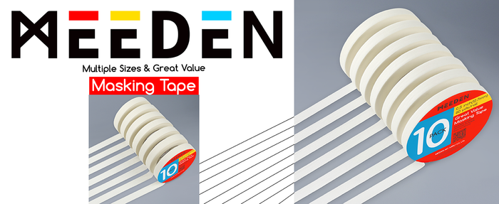 MEEDEN 5 Pack Artist Tape 0.2",0.5",0.75",1.0",1.4" 180.45FT (55m) Art Tape