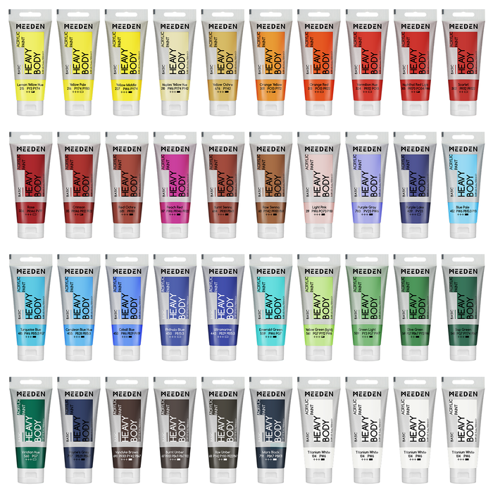 MEEDEN Acrylic Paint Tube, 40 Set Tube, 100ml / 3.38oz