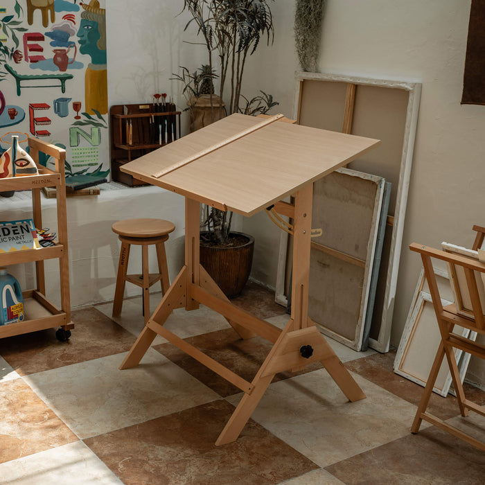 MEEDEN Adjustable Wooden Drafting Table, Natural-XSZ-2