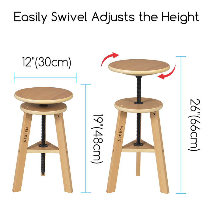 MEEDEN Adjustable Wooden Drafting Table & Stool Set, White-XSZ-5
