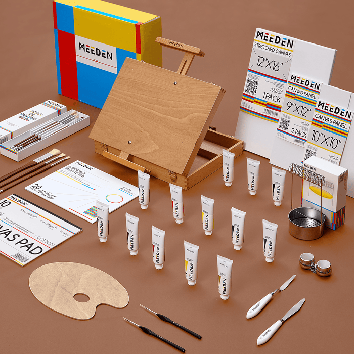 MEEDEN Artist Oil Painting Set with Sketch Easel Box