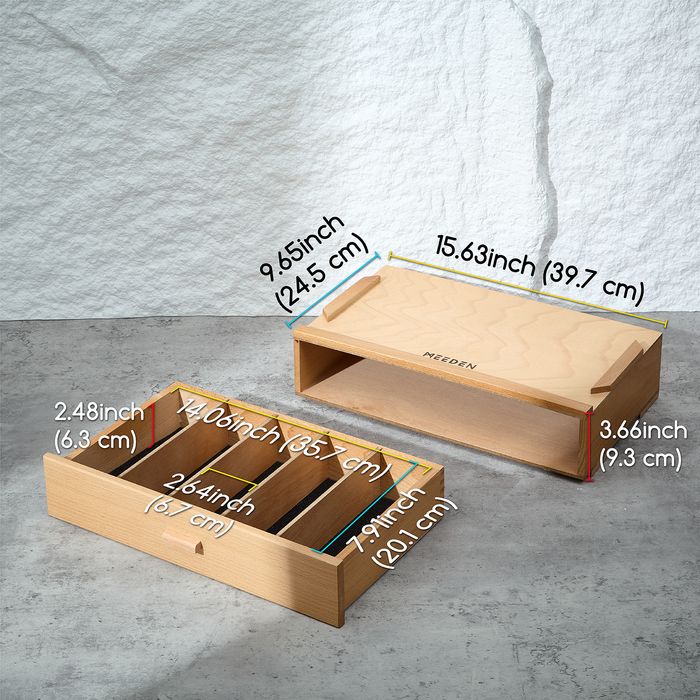 MEEDEN Artist Supply Organizer Box: 1-Tier Solid Beech Wood
