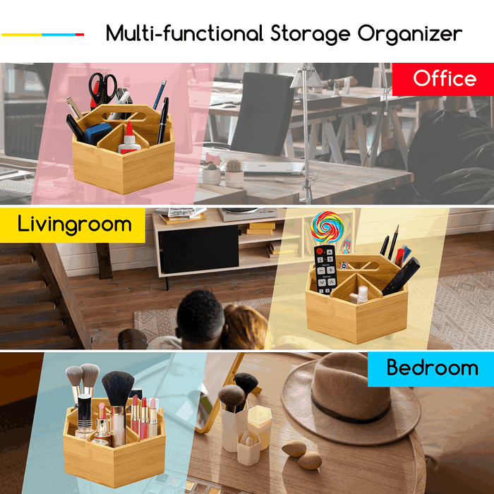 MEEDEN Bamboo Rotating Art Supply Organizer