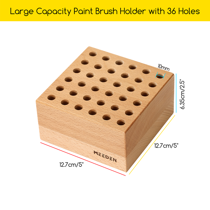 MEEDEN Beechwood Pencil and Brush Holder Double Set - 36 Holes x 2