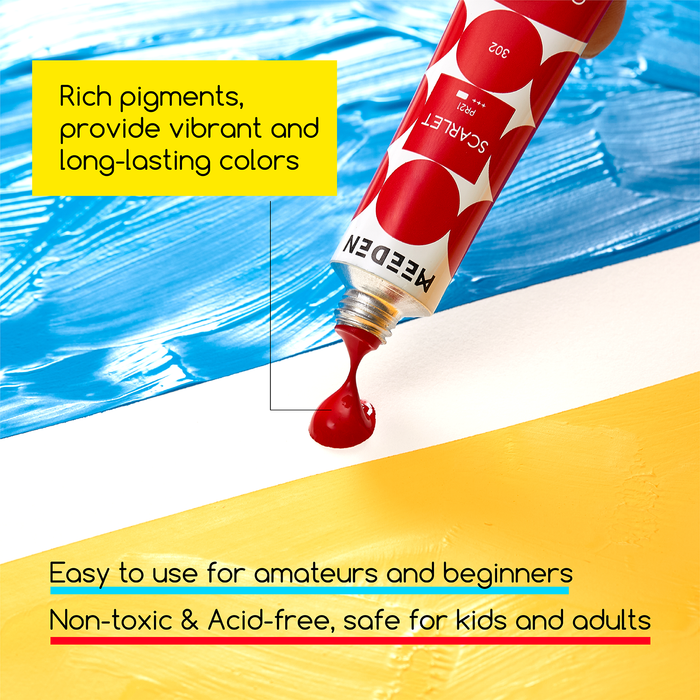 MEEDEN Gouache Paint Set, 48 Tubes, 12 ml / 0.4oz