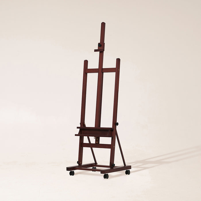 MEEDEN H-Frame Artist Easel with Storage Tray-Dark Walnut-W02