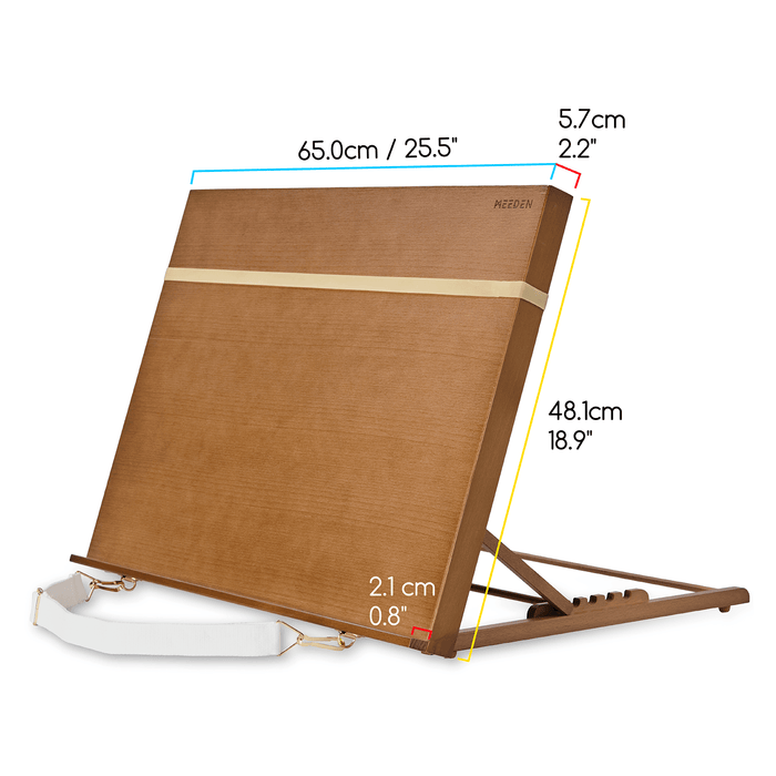 MEEDEN Large Studio Artist Sketching Tabletop Easel - A2 Walnut