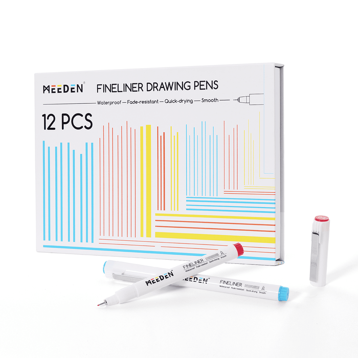 MEEDEN Micro Fineliner Drawing Pens: 12 Colors 0.4mm Fine Liner Pen Set