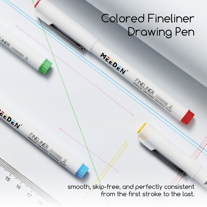 MEEDEN Micro Fineliner Drawing Pens: 12 Colors 0.4mm Fine Liner Pen Set