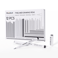 MEEDEN Micro Fineliner Drawing Pens: 12-Size Fine Liner Pen Set -All Black