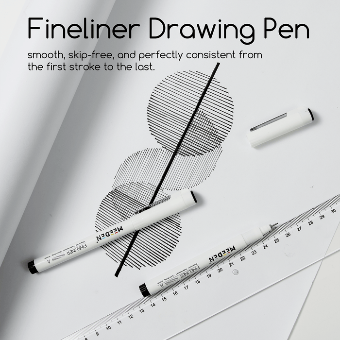 MEEDEN Micro Fineliner Drawing Pens: 12-Size Fine Liner Pen Set -All Black
