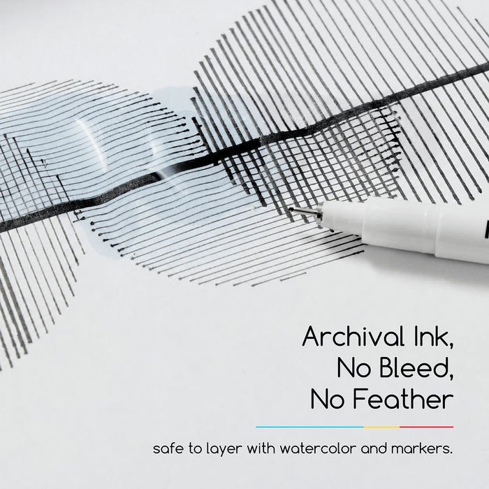 MEEDEN Micro Fineliner Drawing Pens: 12-Size Fine Liner Pen Set -All Black