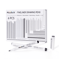 MEEDEN Micro Fineliner Drawing Pens: 6-Size Fine Liner Pen Set -All Black