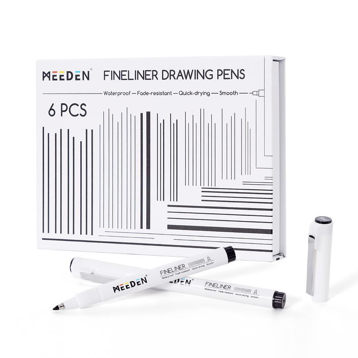 MEEDEN Micro Fineliner Drawing Pens: 6-Size Fine Liner Pen Set -All Black