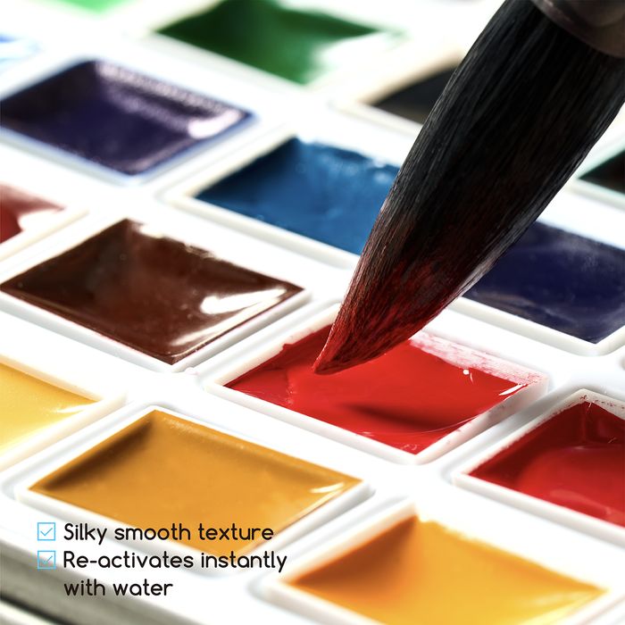 MEEDEN Professinal 24 Colors Semi-Moist Watercolor Paint Set
