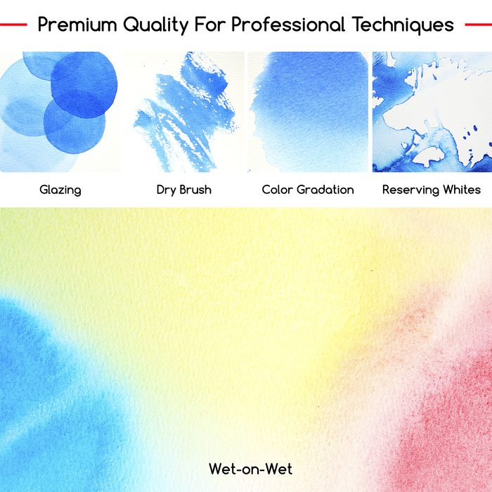 MEEDEN Professinal 24 Colors Semi-Moist Watercolor Paint Set