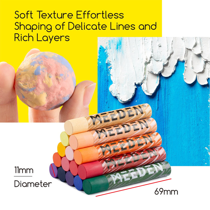 MEEDEN Soft Oil Pastels Set, 48 Colors + 4 Bonus Whites