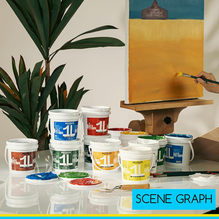 MEEDEN Studio Acrylic Paint, 1 L / 33.8 oz, 12 Colors