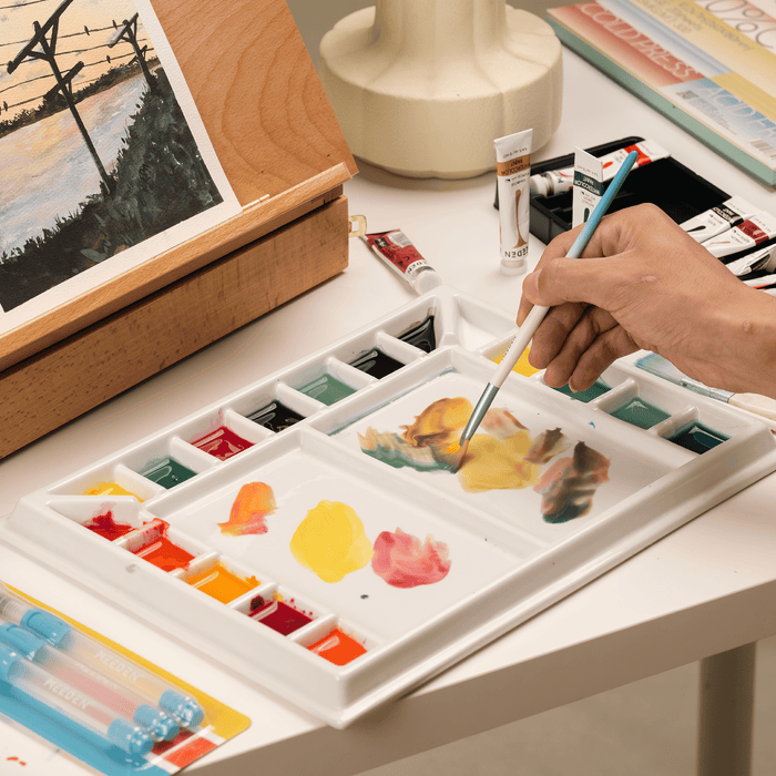 MEEDEN Studio Porcelain Watercolor Paint Palette